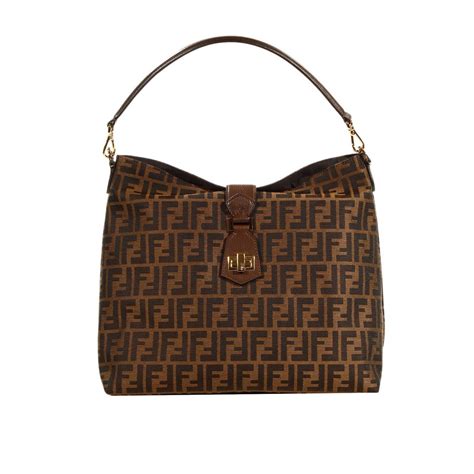 fendi borsa a spalla hobo in tessuto pequin donna|pochette donna fendi.